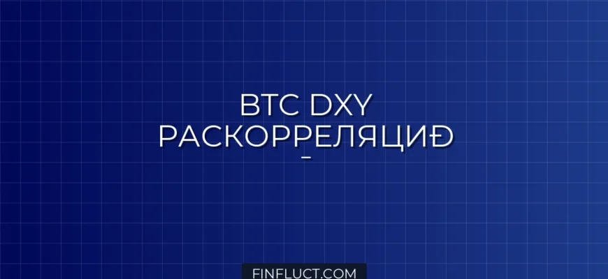 Pine Script v5: Поиск Интрадей Раскорреляции BTC и DXY с ta.correlation